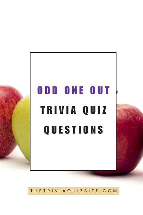 All Odd One Out Trivia Quizzes and Games .
